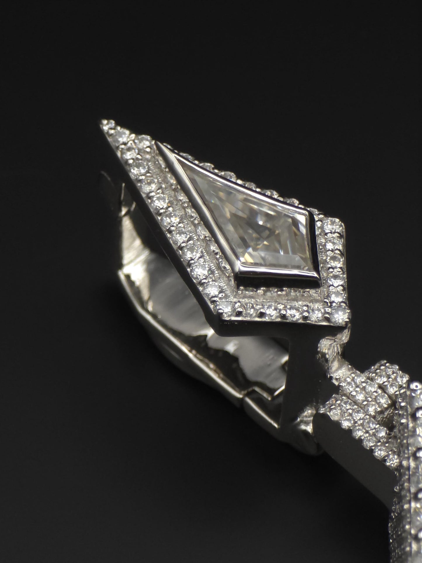 Custom Iced Out Pendant, Moissanite Statement Pendant, Geometric Hip Hop Pendant, 925 Silver Diamond Look Custom Jewelry