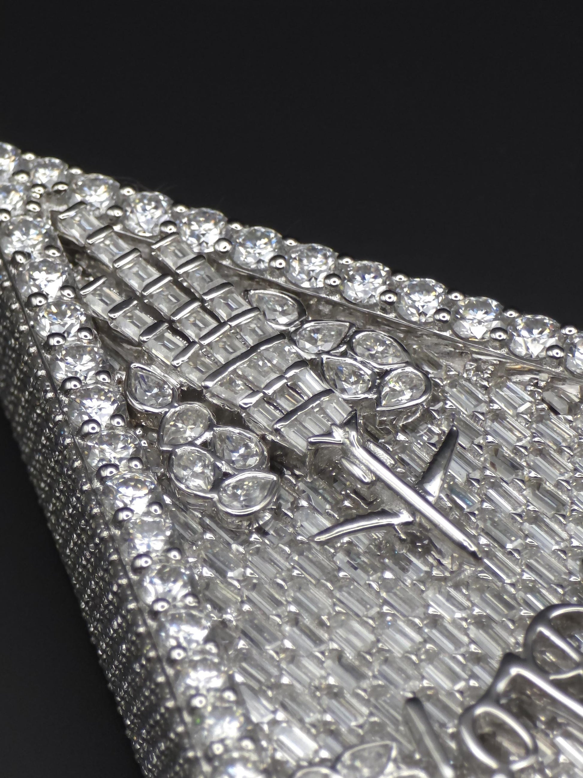 Custom Iced Out Pendant, Moissanite Statement Pendant, Geometric Hip Hop Pendant, 925 Silver Diamond Look Custom Jewelry