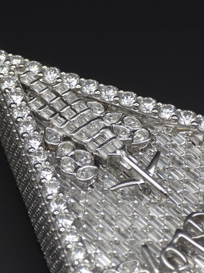 Custom Iced Out Pendant, Moissanite Statement Pendant, Geometric Hip Hop Pendant, 925 Silver Diamond Look Custom Jewelry