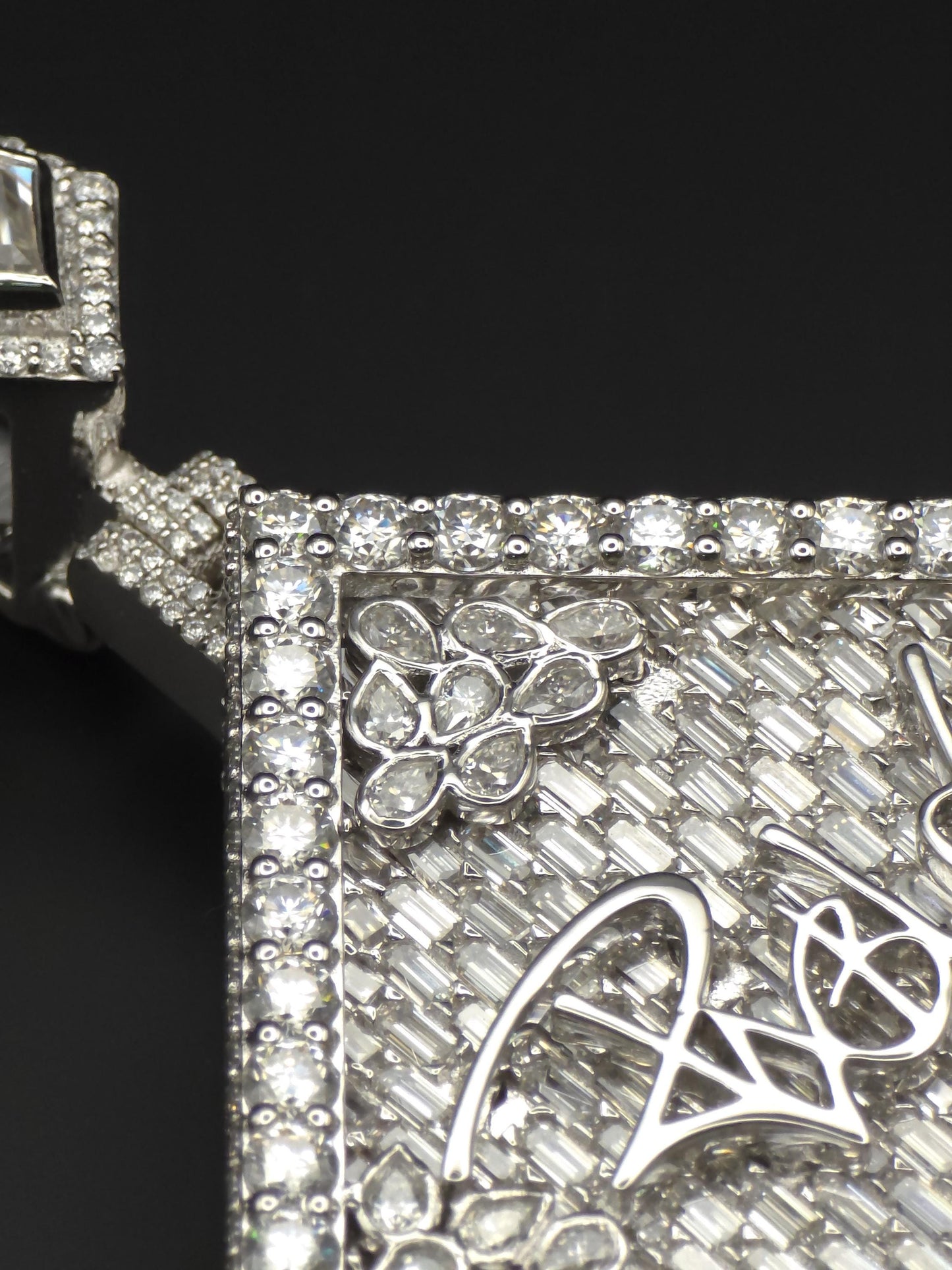 Custom Iced Out Pendant, Moissanite Statement Pendant, Geometric Hip Hop Pendant, 925 Silver Diamond Look Custom Jewelry