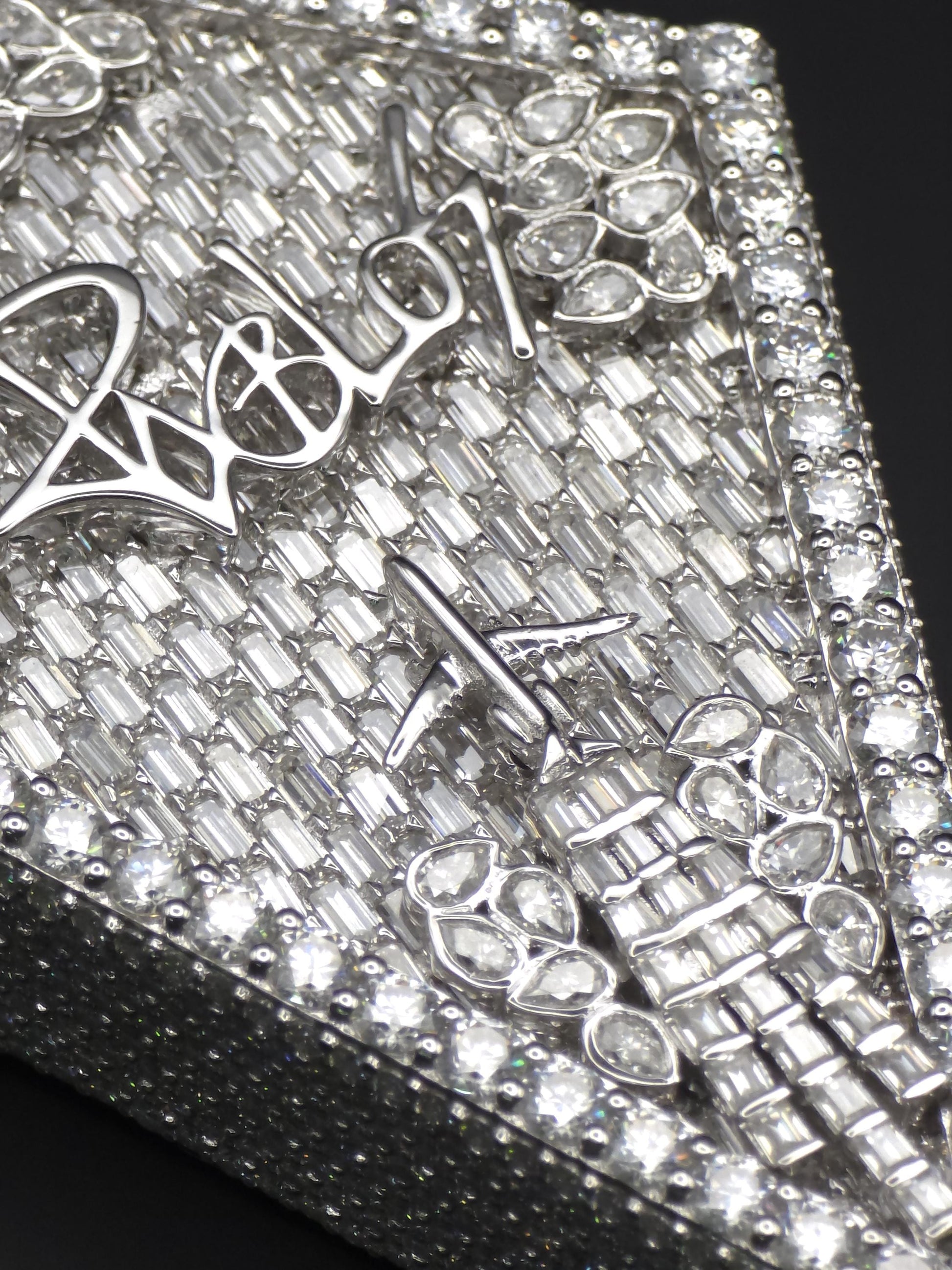 Custom Iced Out Pendant, Moissanite Statement Pendant, Geometric Hip Hop Pendant, 925 Silver Diamond Look Custom Jewelry