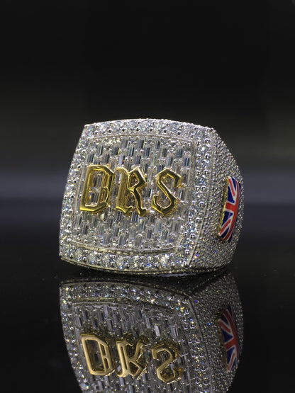 Custom Championship Style Ring for Men, Iced Out Moissanite Ring, Statement Ring, Personalized Name Ring, Hip Hop Jewelry
