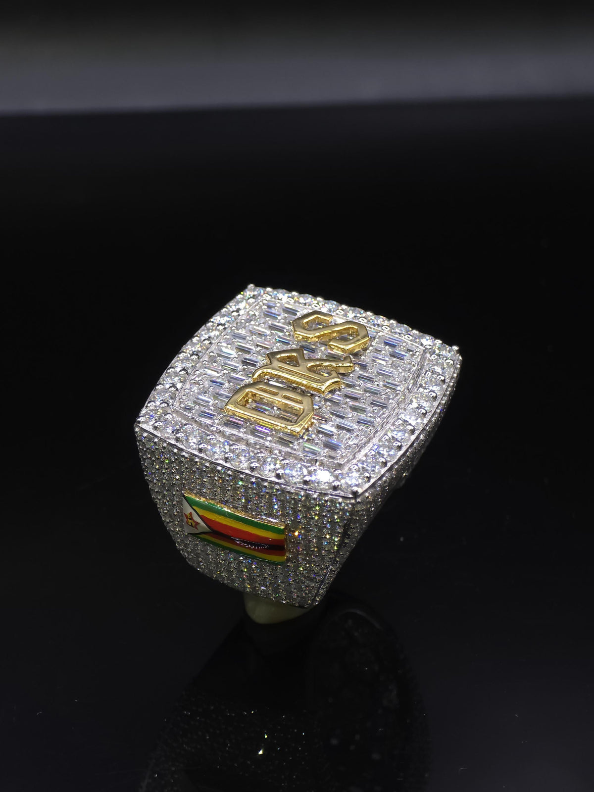 Custom Championship Style Ring for Men, Iced Out Moissanite Ring, Statement Ring, Personalized Name Ring, Hip Hop Jewelry