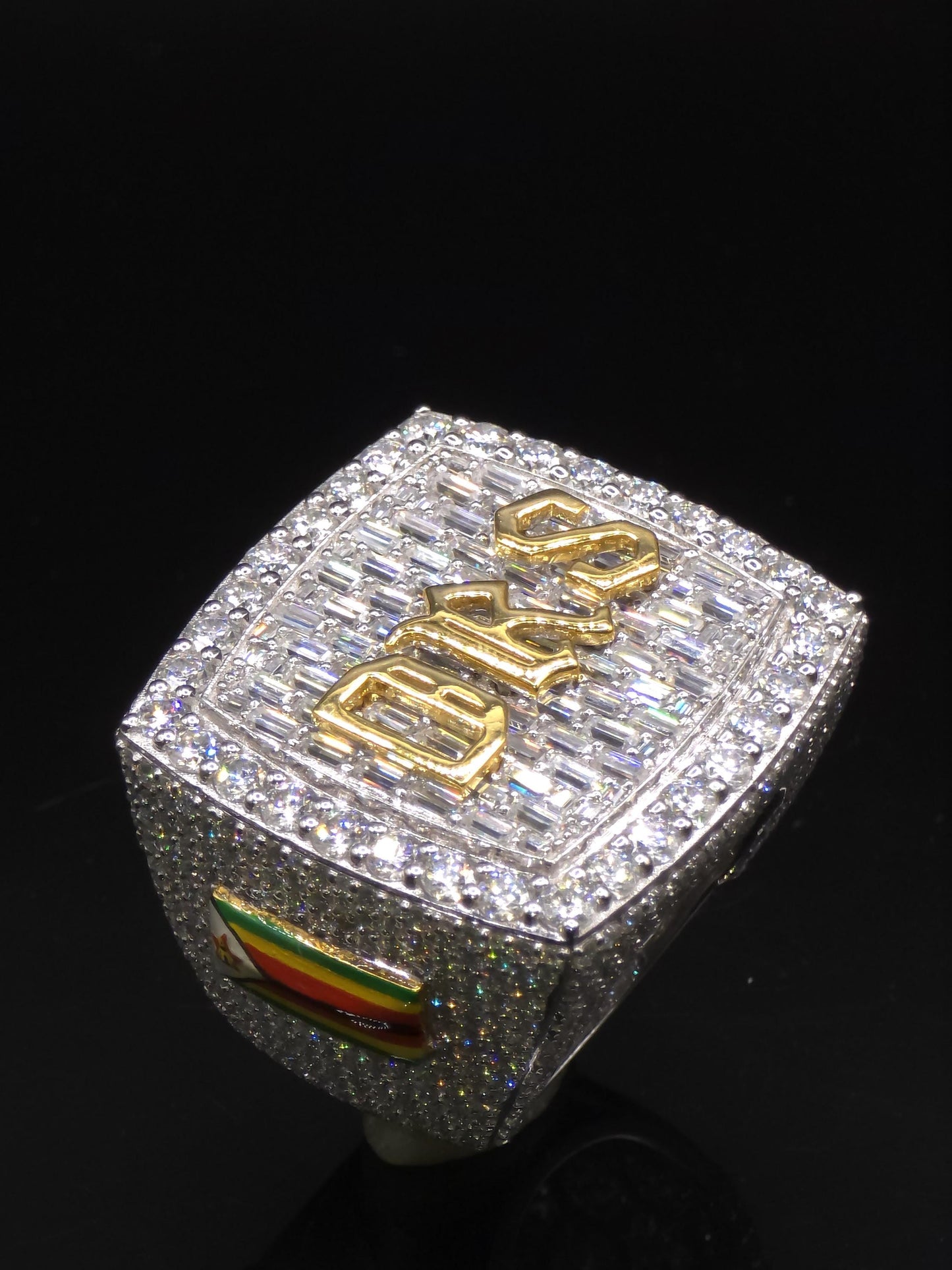 Custom Championship Style Ring for Men, Iced Out Moissanite Ring, Statement Ring, Personalized Name Ring, Hip Hop Jewelry