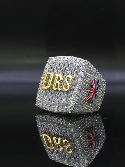 Custom Championship Style Ring for Men, Iced Out Moissanite Ring, Statement Ring, Personalized Name Ring, Hip Hop Jewelry