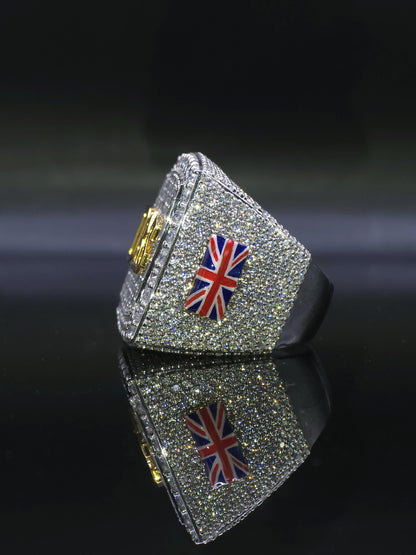 Custom Championship Style Ring for Men, Iced Out Moissanite Ring, Statement Ring, Personalized Name Ring, Hip Hop Jewelry