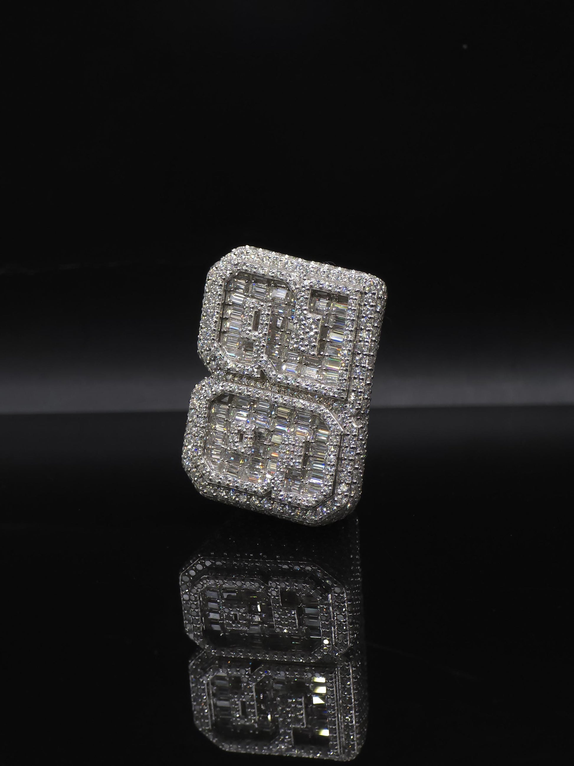 Custom Iced Out Championship Ring, 925 Sterling Silver & VVS Moissanite, Number Ring, Personalized Hip Hop Bling Ring, Men's Statement Ring