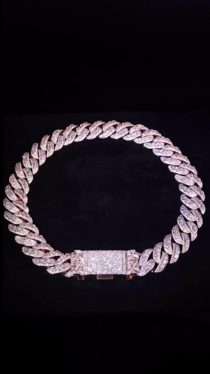 28mm Moissanite Miami Cuban Link Chain | Raised Marquise Pear Oval Cuts | 170ct VVS1 Moissanite | 925 Sterling Silver | Pass Diamond Tester
