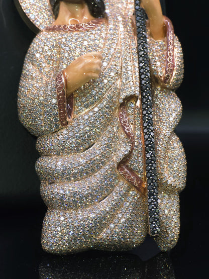 4" Iced St Jude Thaddeus VVS Moissanite Diamond Pendant, 925 Sterling Silver, Hip Hop Jewelry, Pass Diamond Tester