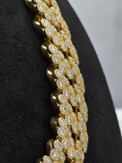 22mm Iced Out Cuban Link Chain | VVS1 Moissanite Diamond Necklace | Heavy 925 Sterling Silver | Rose Gold Finish