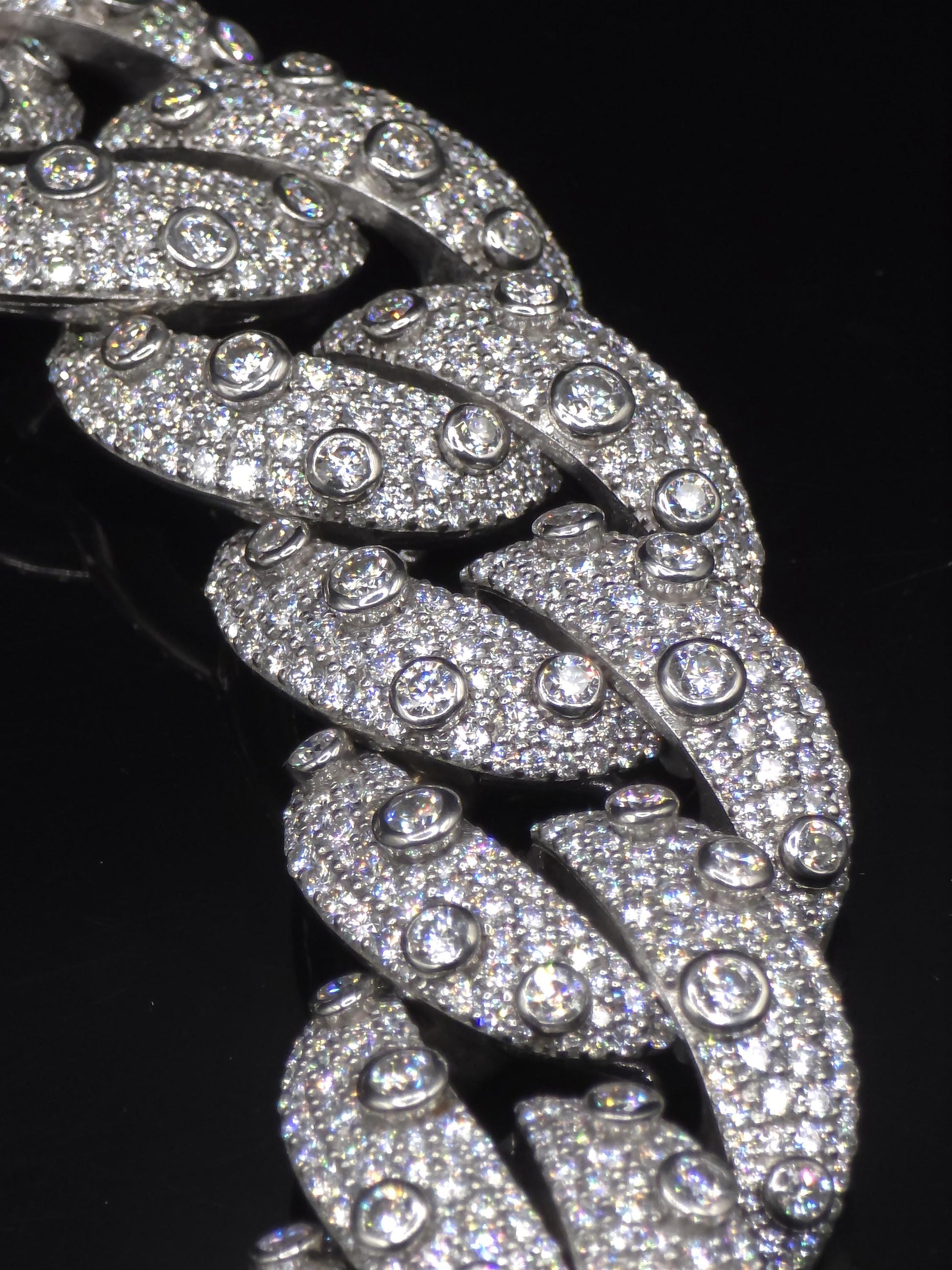 26mm Iced Out Cuban Link Chain | VVS Moissanite Hip Hop Necklace | Mosaic Bezel Set | 925 Sterling Silver | Rapper Jewelry