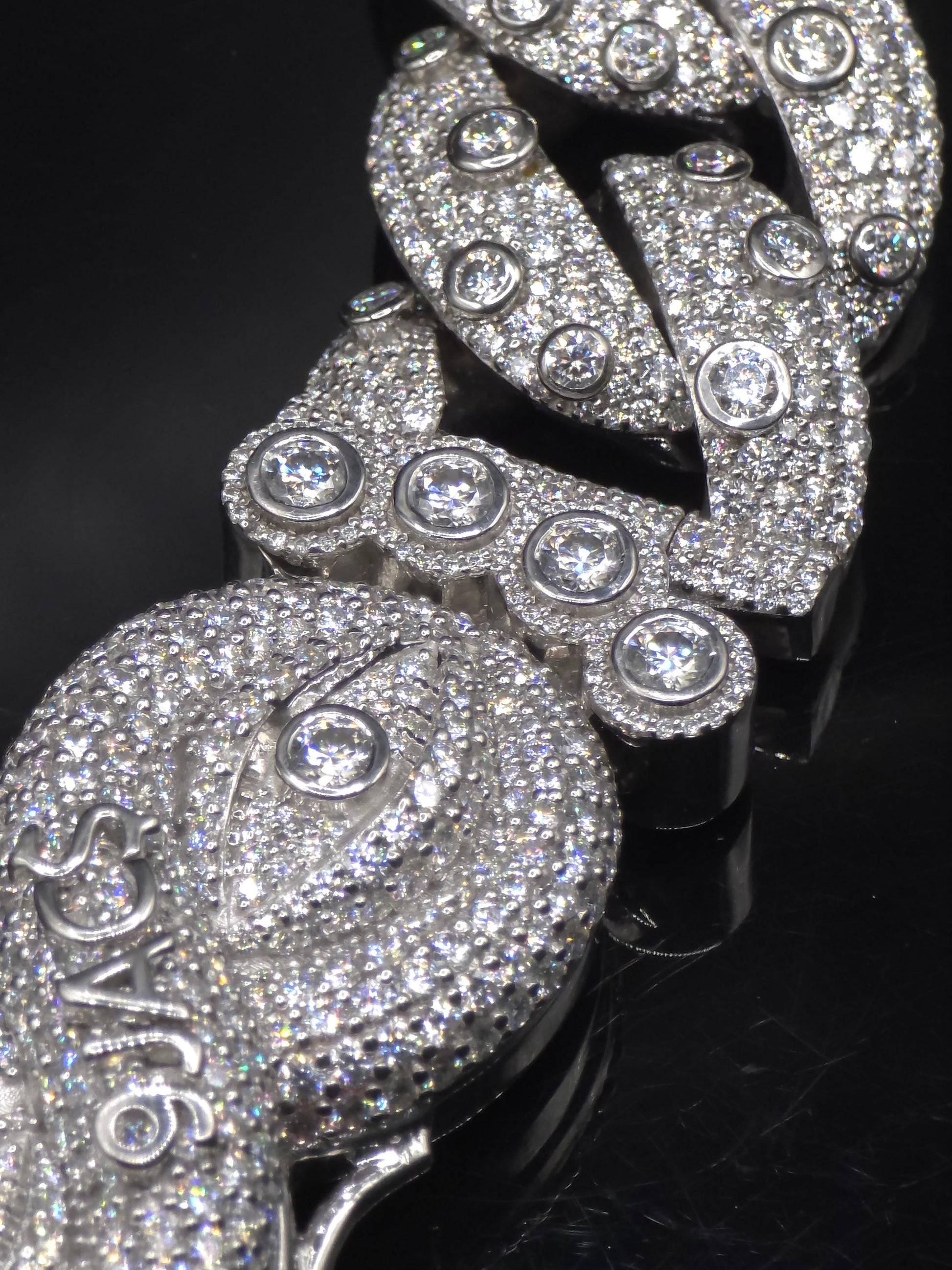 26mm Iced Out Cuban Link Chain | VVS Moissanite Hip Hop Necklace | Mosaic Bezel Set | 925 Sterling Silver | Rapper Jewelry