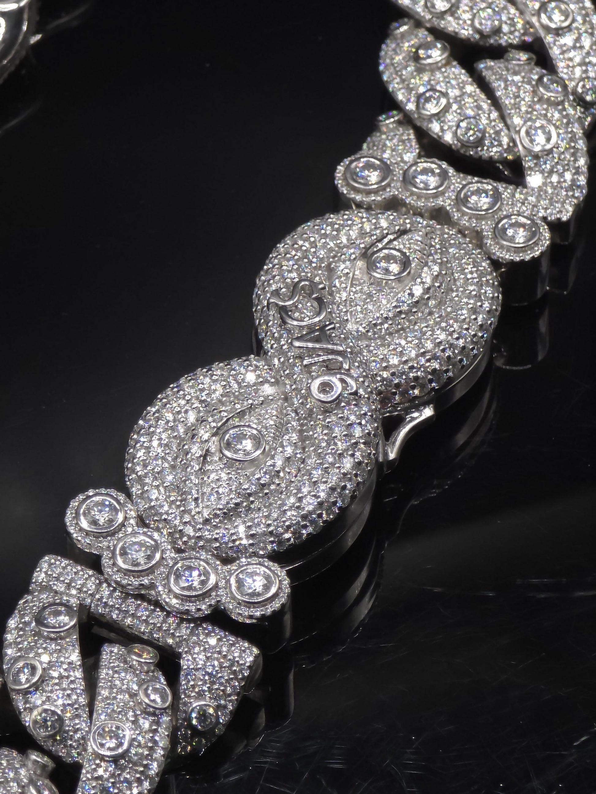 26mm Iced Out Cuban Link Chain | VVS Moissanite Hip Hop Necklace | Mosaic Bezel Set | 925 Sterling Silver | Rapper Jewelry