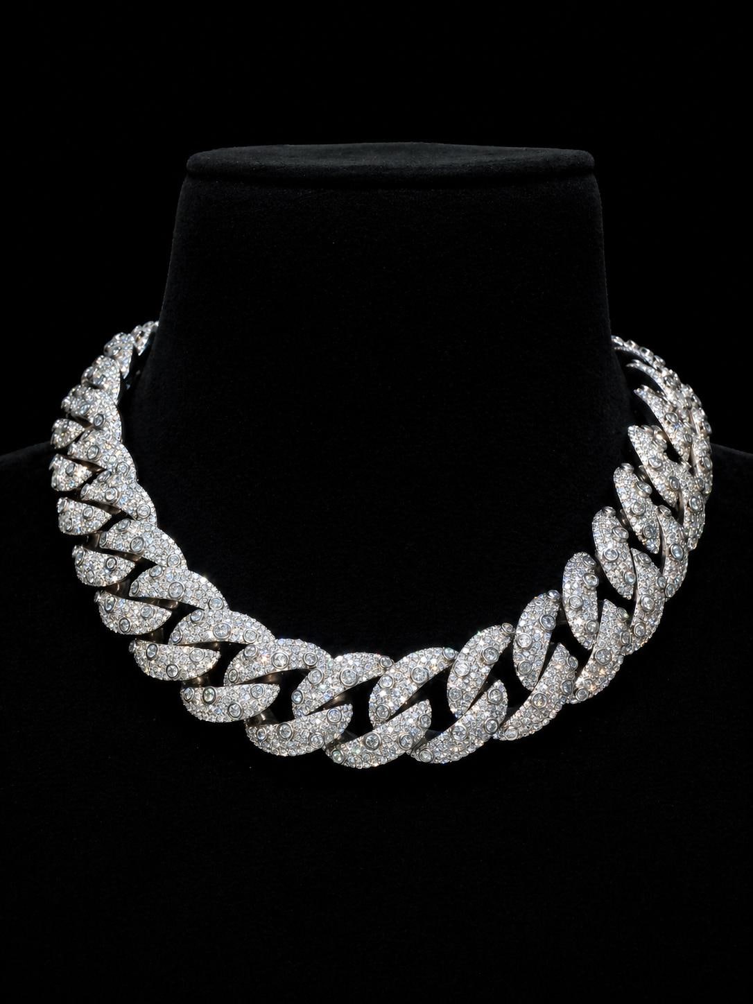 26mm Iced Out Cuban Link Chain | VVS Moissanite Hip Hop Necklace | Mosaic Bezel Set | 925 Sterling Silver | Rapper Jewelry
