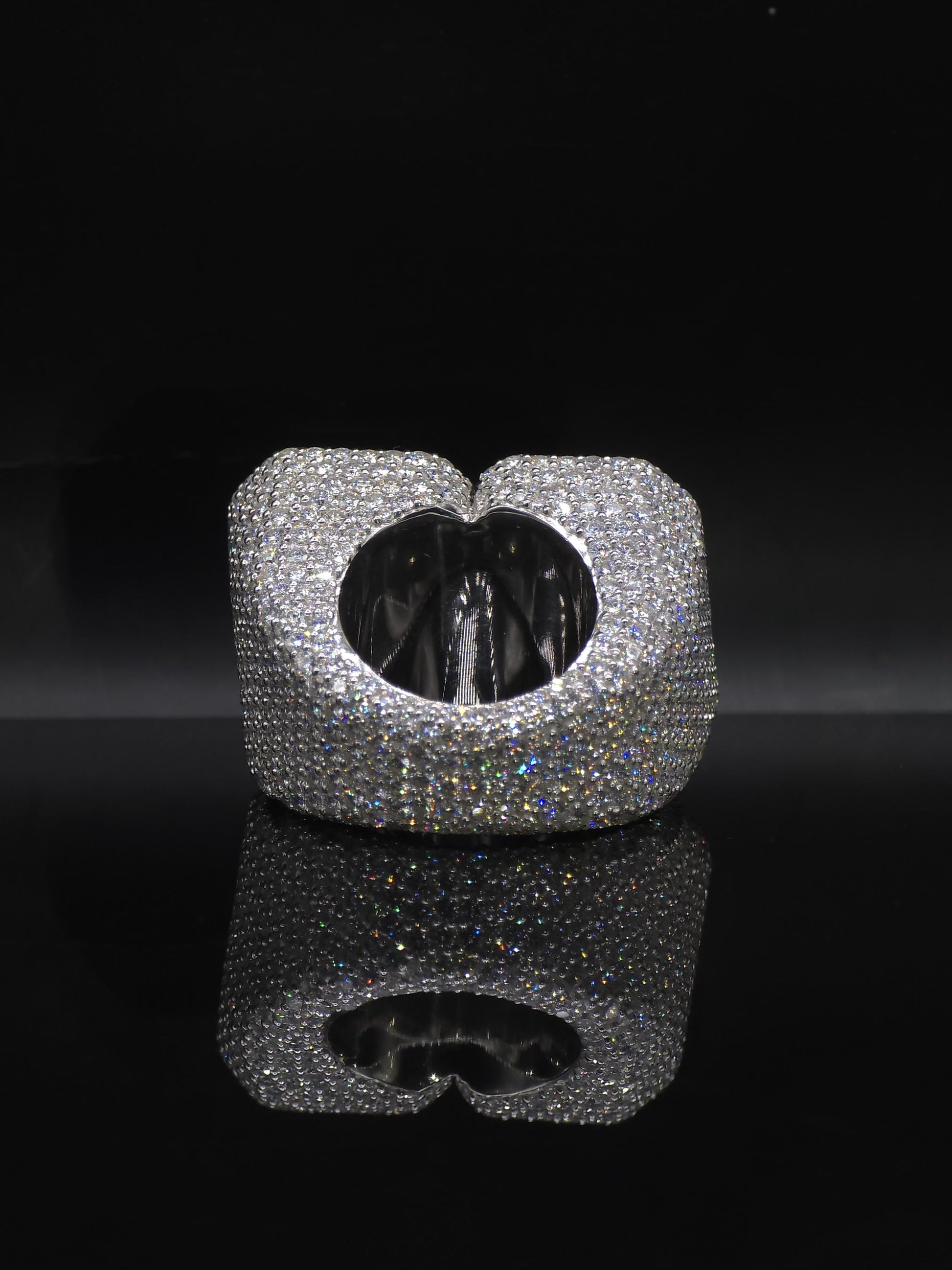 Custom Iced Out Championship Ring, 925 Sterling Silver & VVS Moissanite, Number Ring, Personalized Hip Hop Bling Ring, Men's Statement Ring
