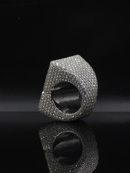 Baguette Moissanite Number Ring, Custom Iced Out 2 Digit Ring, 925 Sterling Silver, Personalized Hip Hop Jewelry