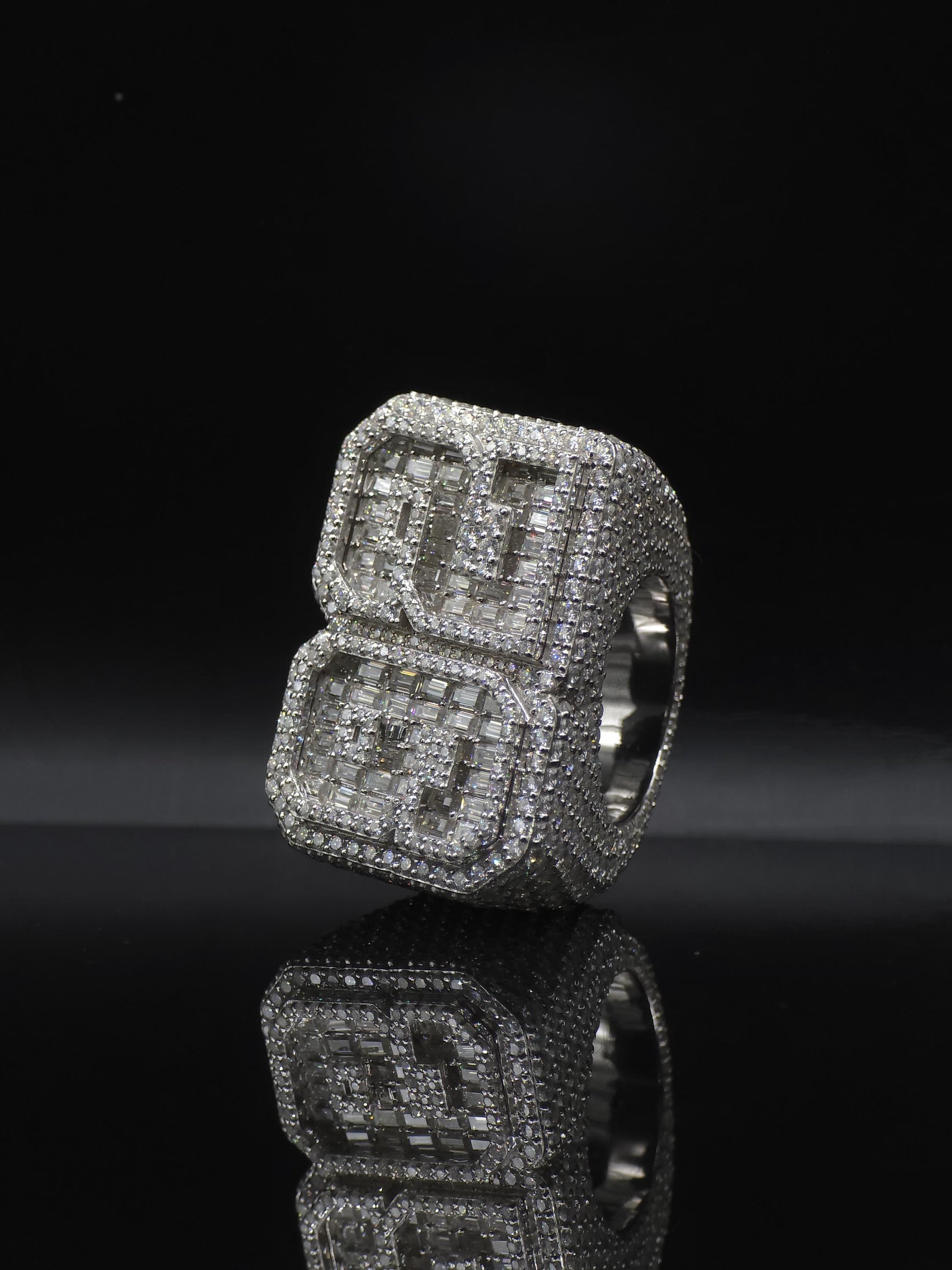 Custom Iced Out Championship Ring, 925 Sterling Silver & VVS Moissanite, Number Ring, Personalized Hip Hop Bling Ring, Men's Statement Ring