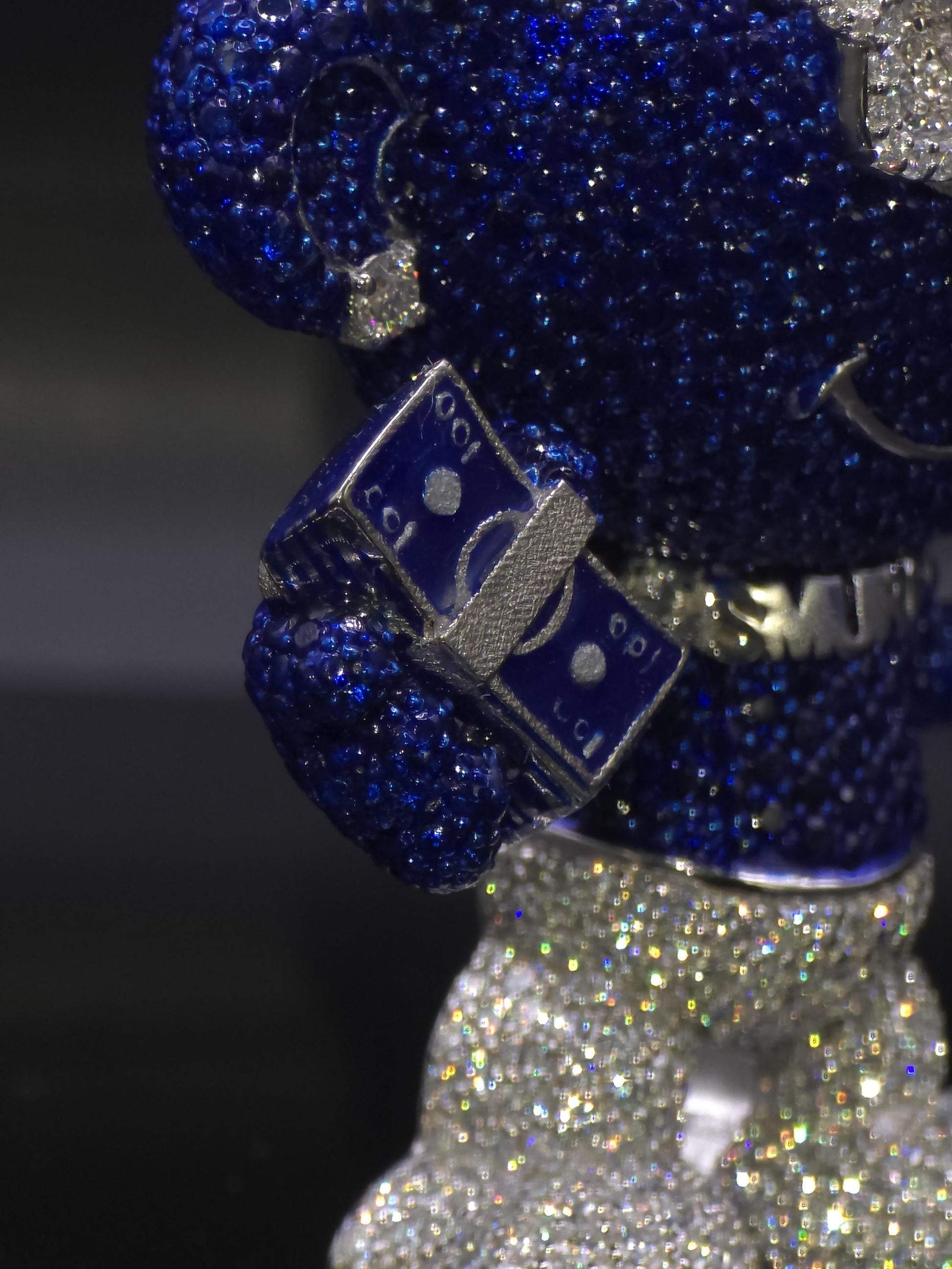 3" Iced Smurf VVS Moissanite Diamond Pendant, 925 Sterling Silver, Hip Hop Jewelry, Pass Diamond Tester