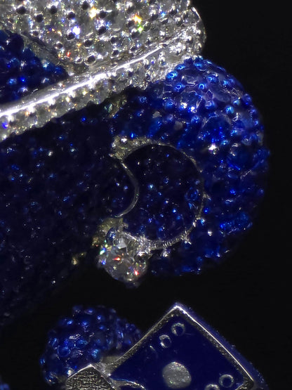 3" Iced Smurf VVS Moissanite Diamond Pendant, 925 Sterling Silver, Hip Hop Jewelry, Pass Diamond Tester