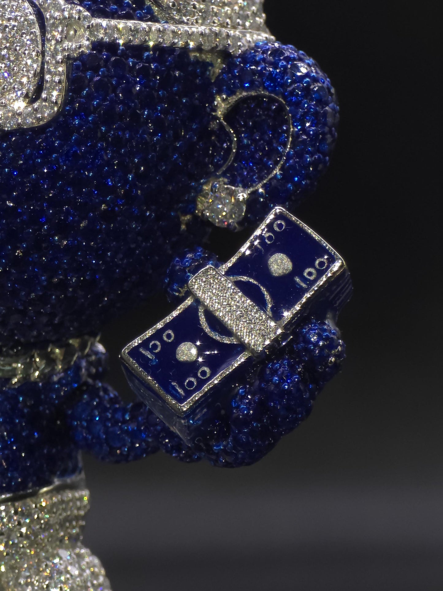 3" Iced Smurf VVS Moissanite Diamond Pendant, 925 Sterling Silver, Hip Hop Jewelry, Pass Diamond Tester
