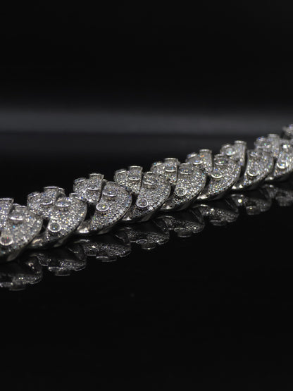 26mm Iced Out Cuban Link Chain | VVS Moissanite Hip Hop Necklace | Mosaic Bezel Set | 925 Sterling Silver | Rapper Jewelry