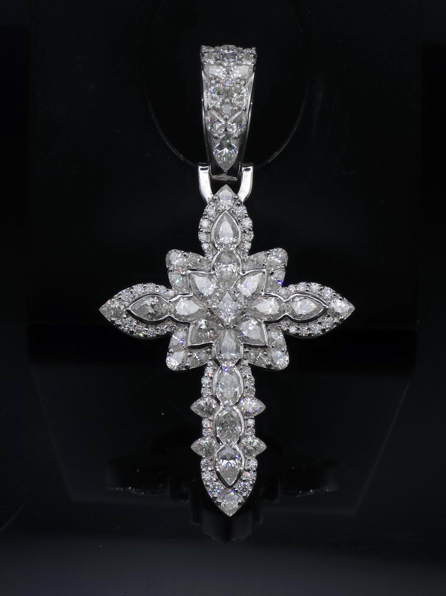 Iced Out Cross Pendant Necklace | 925 Silver / 10K Gold | CZ / Moissanite / Lab Diamond