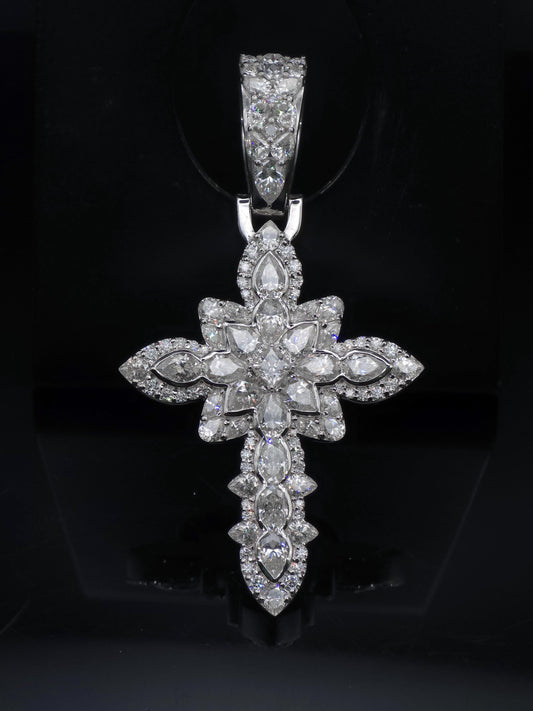 Iced Out Cross Pendant Necklace | 925 Silver / 10K Gold | CZ / Moissanite / Lab Diamond