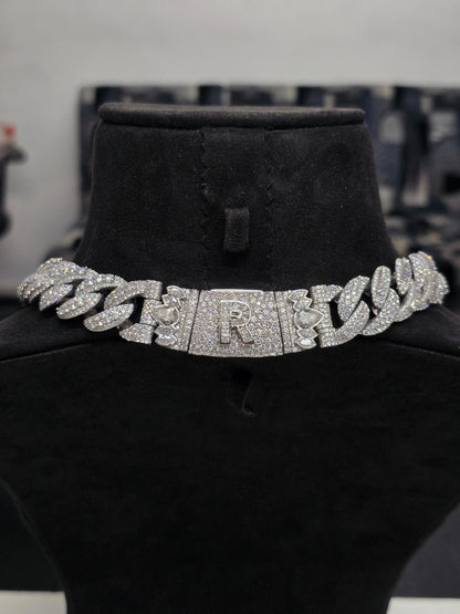 20mm Moissanite Cuban Link Chain, Mixed Links, Designer Clasp, 16–30 Inch, 925 Sterling Silver, Rhodium Plated