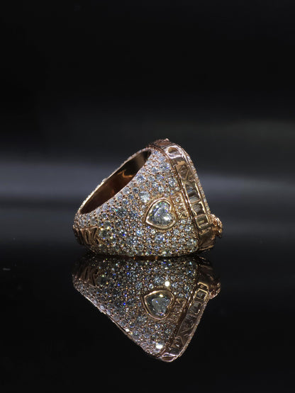 Custom Photo Memory Ring | Iced Out Moissanite Picture Ring | 925 Silver Personalized Memorial Hip Hop Ring