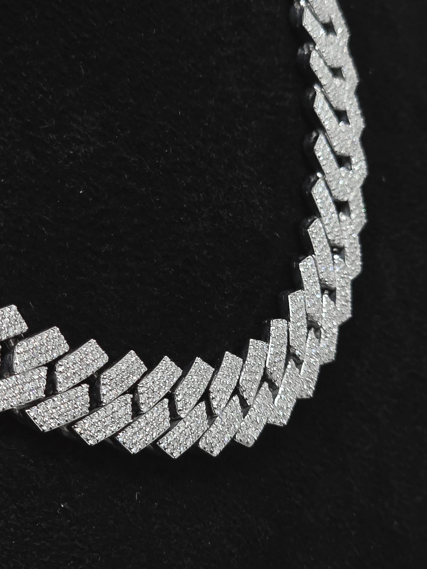 12mm Iced Out Prong Cuban Chain | Moissanite Cuban Link Necklace | 925 Sterling Silver Hip Hop Jewelry