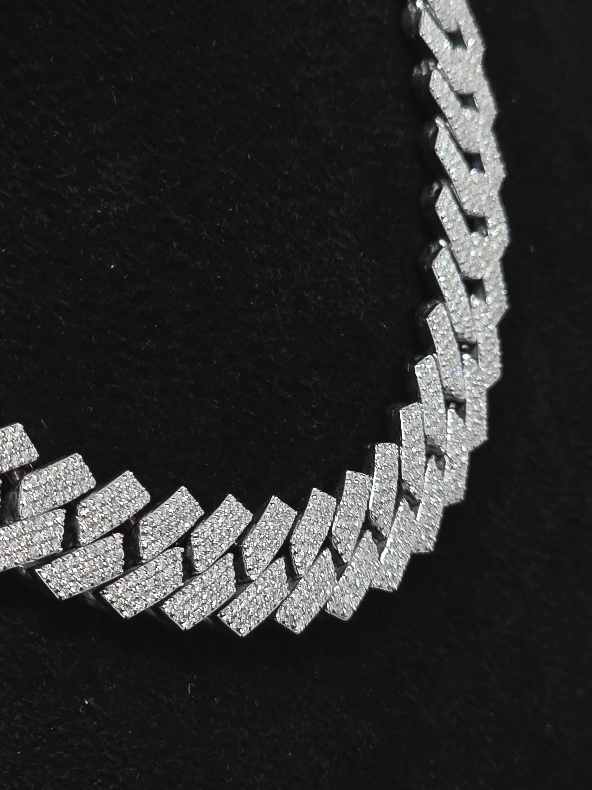 12mm Iced Out Prong Cuban Chain | Moissanite Cuban Link Necklace | 925 Sterling Silver Hip Hop Jewelry