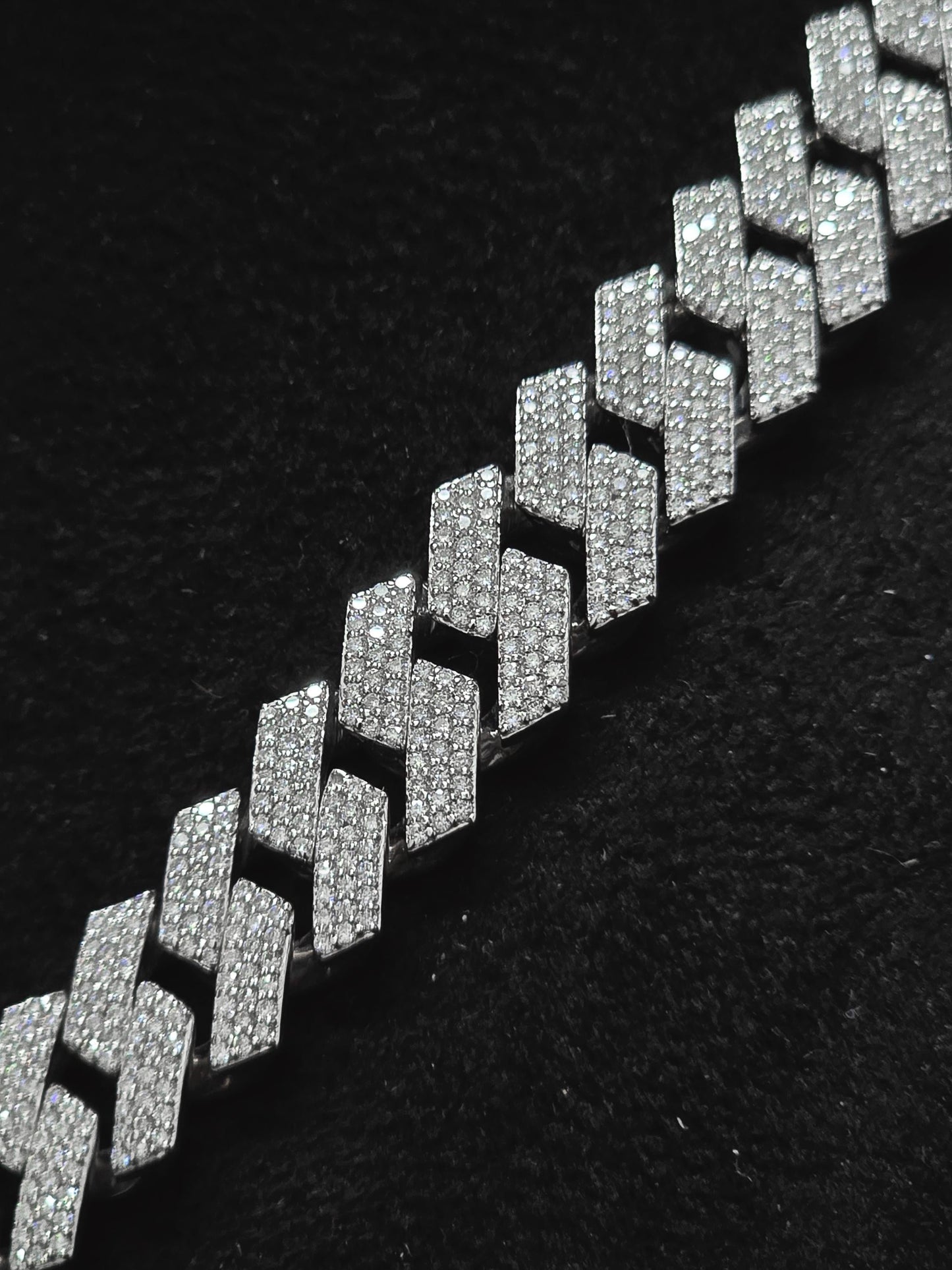 12mm Iced Out Prong Cuban Chain | Moissanite Cuban Link Necklace | 925 Sterling Silver Hip Hop Jewelry