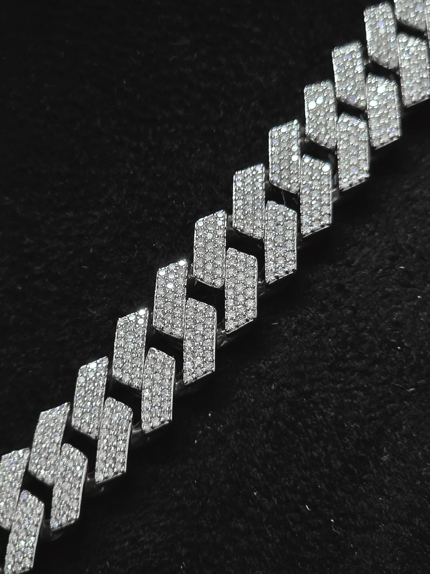 12mm Iced Out Prong Cuban Chain | Moissanite Cuban Link Necklace | 925 Sterling Silver Hip Hop Jewelry