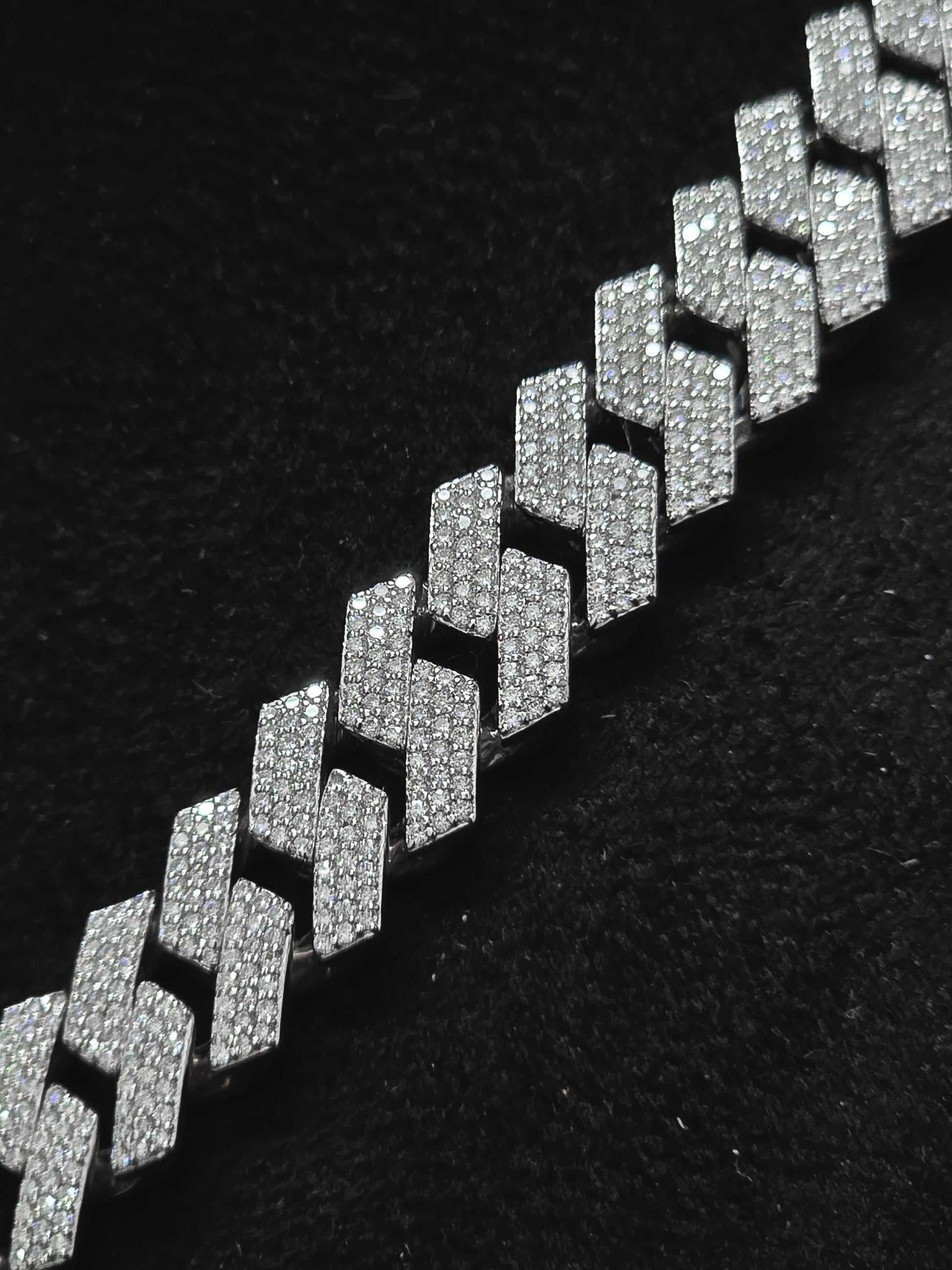 12mm Iced Out Prong Cuban Chain | Moissanite Cuban Link Necklace | 925 Sterling Silver Hip Hop Jewelry
