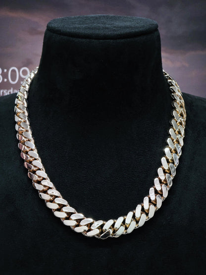 16mm Iced Out Miami Cuban Chain, VVS1 Moissanite, Rose Gold Plated Sterling Silver