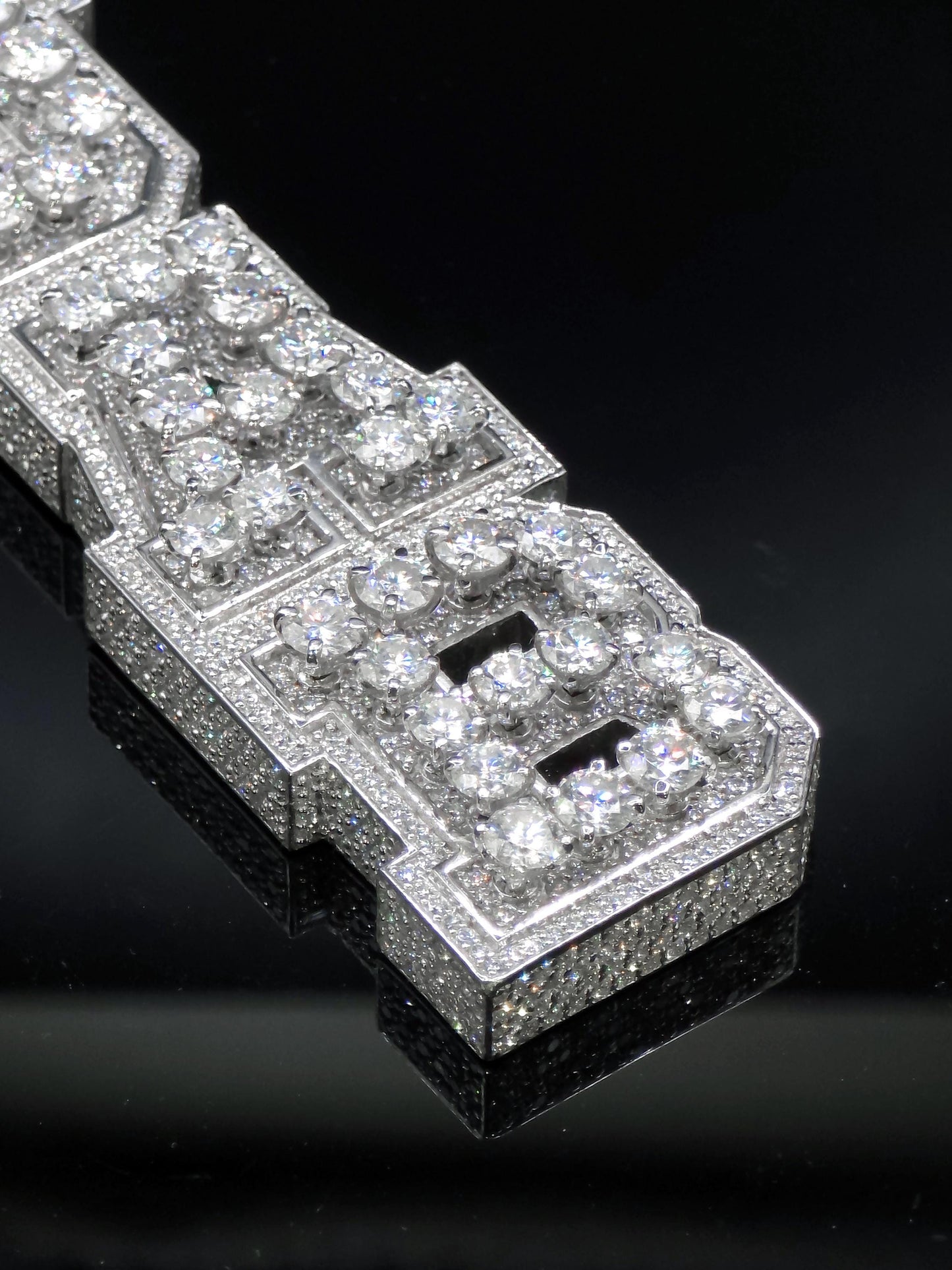 VVS Moissanite Vertical Name Pendant, 925 Sterling Silver Rhodium Plated Hip Hop Jewelry, Diamond Tester Pass