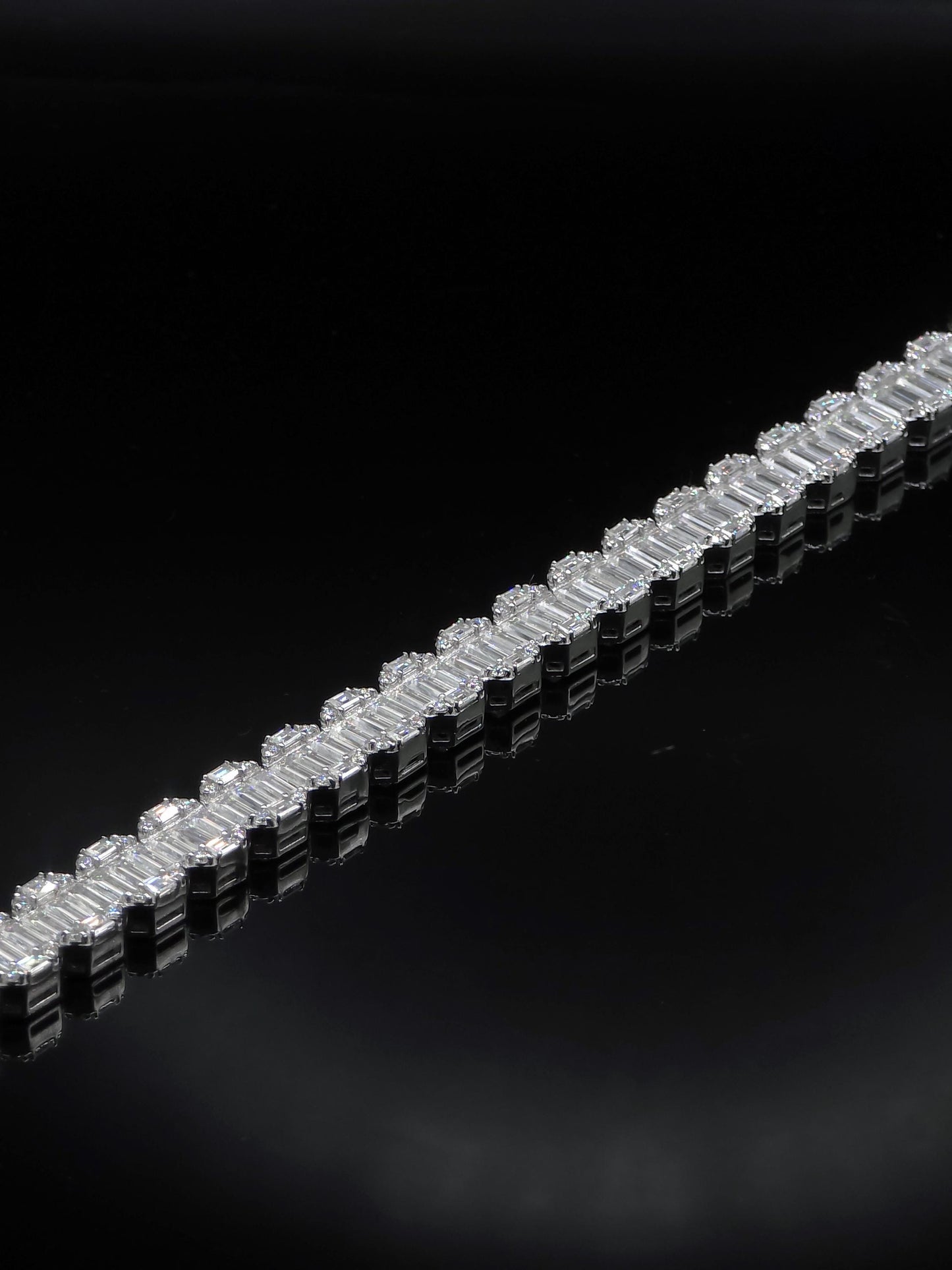 10mm Baguette Moissanite Track Bracelet for Men/Women, VVS1 Moissanite, Passes Diamond Tester, 925 Sterling Silver