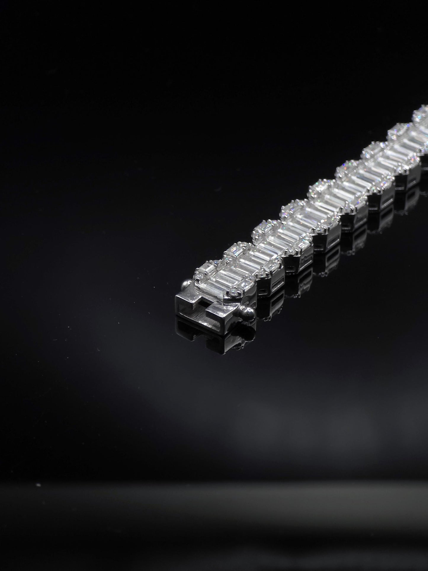 10mm Baguette Moissanite Track Bracelet for Men/Women, VVS1 Moissanite, Passes Diamond Tester, 925 Sterling Silver