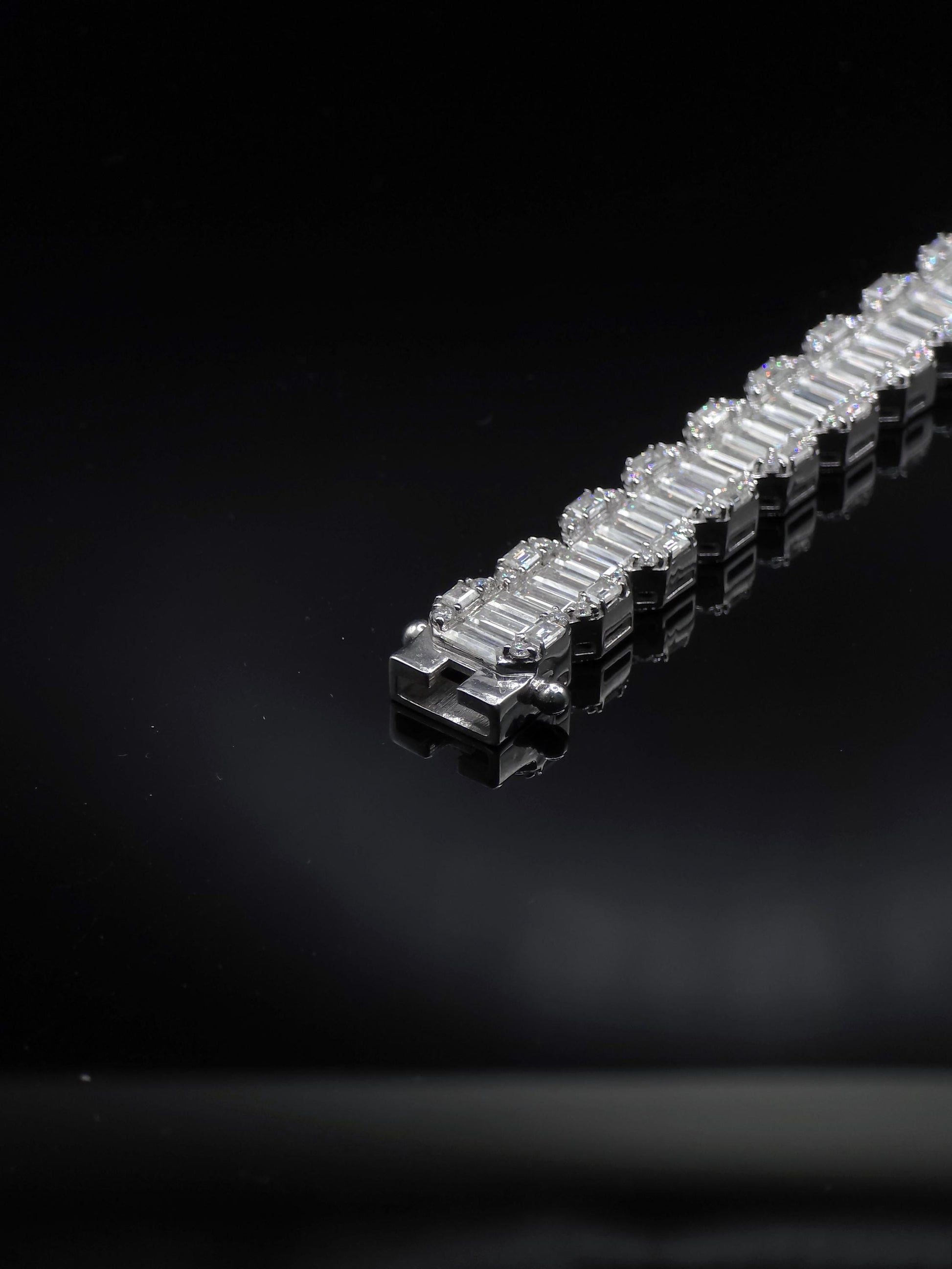 10mm Baguette Moissanite Track Bracelet for Men/Women, VVS1 Moissanite, Passes Diamond Tester, 925 Sterling Silver