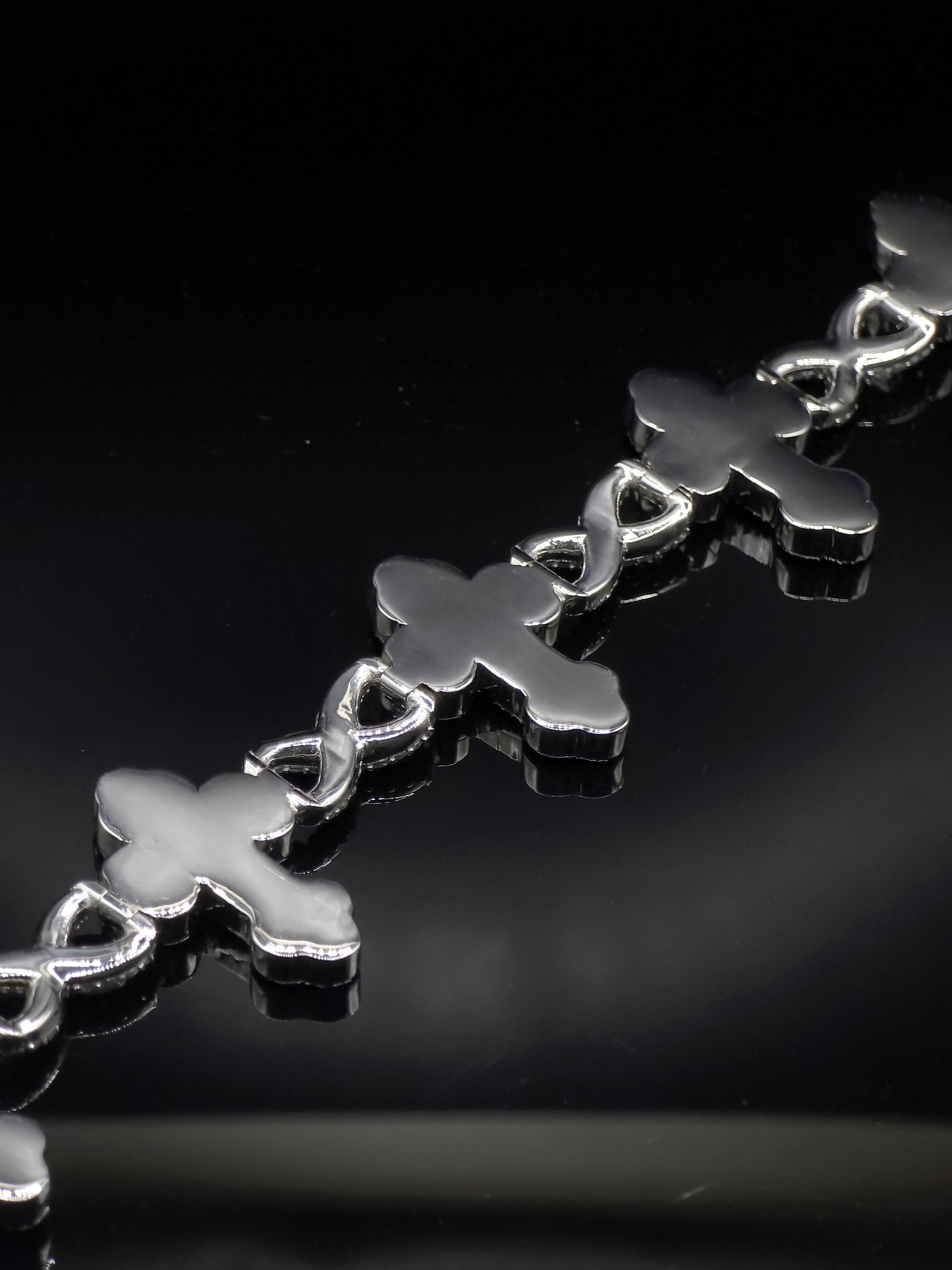 VVS1 Diamond Cross Link Bracelet, VVS1 Quality Baguette Moissanite Diamond, Pass Diamond Tester, Heavy Quality 925 Sterling Silver