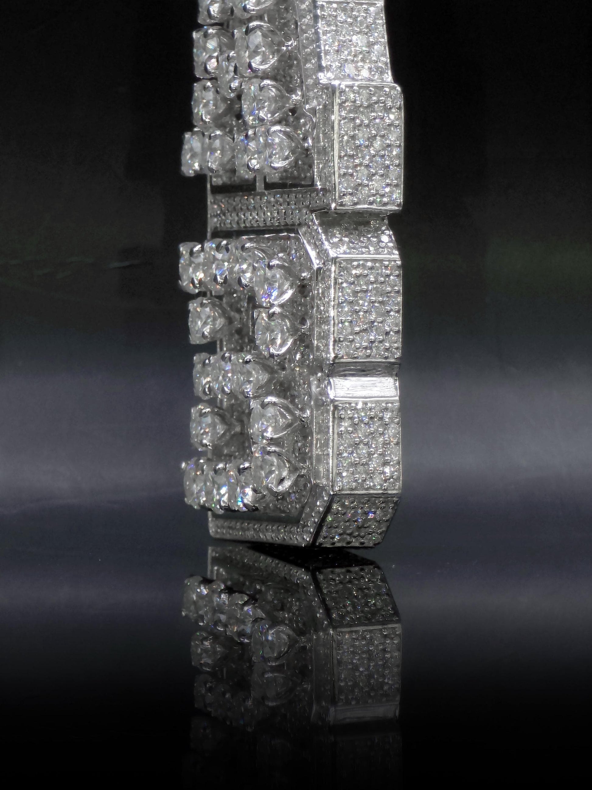 VVS Moissanite Vertical Name Pendant, 925 Sterling Silver Rhodium Plated Hip Hop Jewelry, Diamond Tester Pass