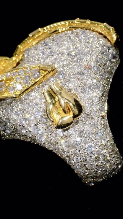 Custom 3D Masked Villain Ring | VVS D Color Moissanite | Two Tone 925 Sterling Silver Hip Hop Ring