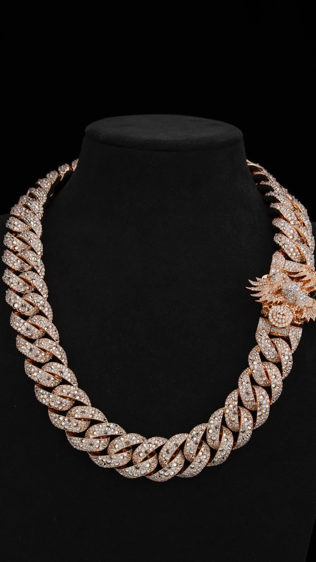 26MM Iced Out Cuban Link Chain | VVS Moissanite | Mosaic Inverted & Regular Set | Eagle Clasp | 925 Sterling Silver | Hip Hop Necklace