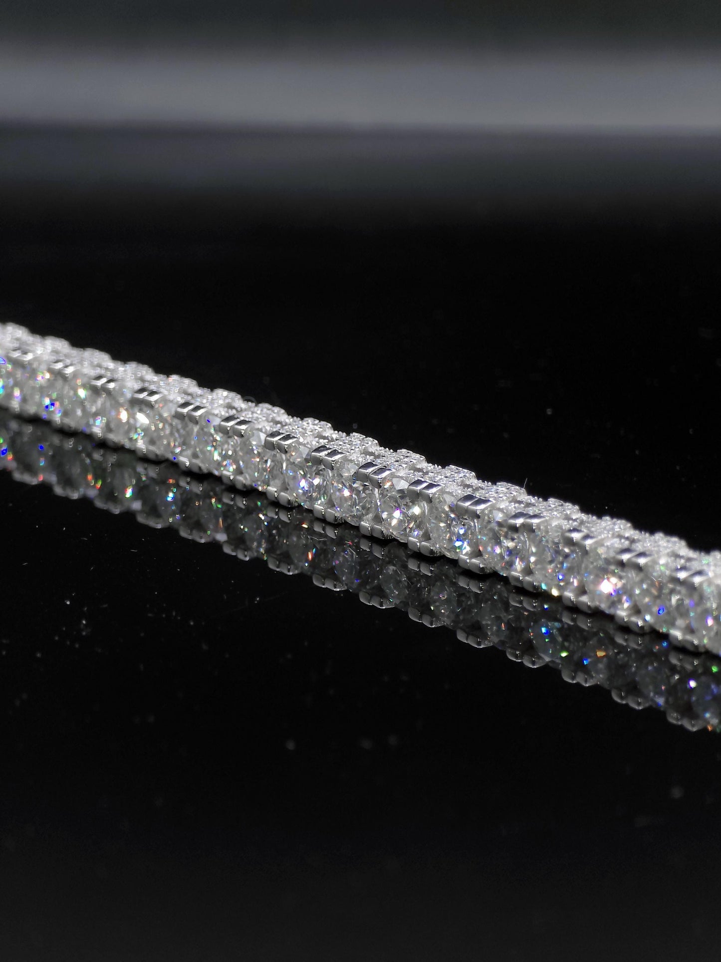 5mm Moissanite Tennis Bracelet, Iced Out Prong Setting, 925 Silver Iced Out Bracelet, Gift for Him/Her