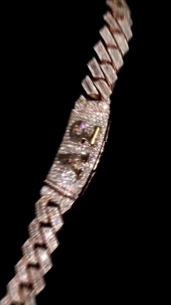 18mm Iced Out Moissanite Prong Cuban Link Chain, Baguette & Round Cut VVS Moissanite Hip Hop Necklace, Passes Diamond Tester
