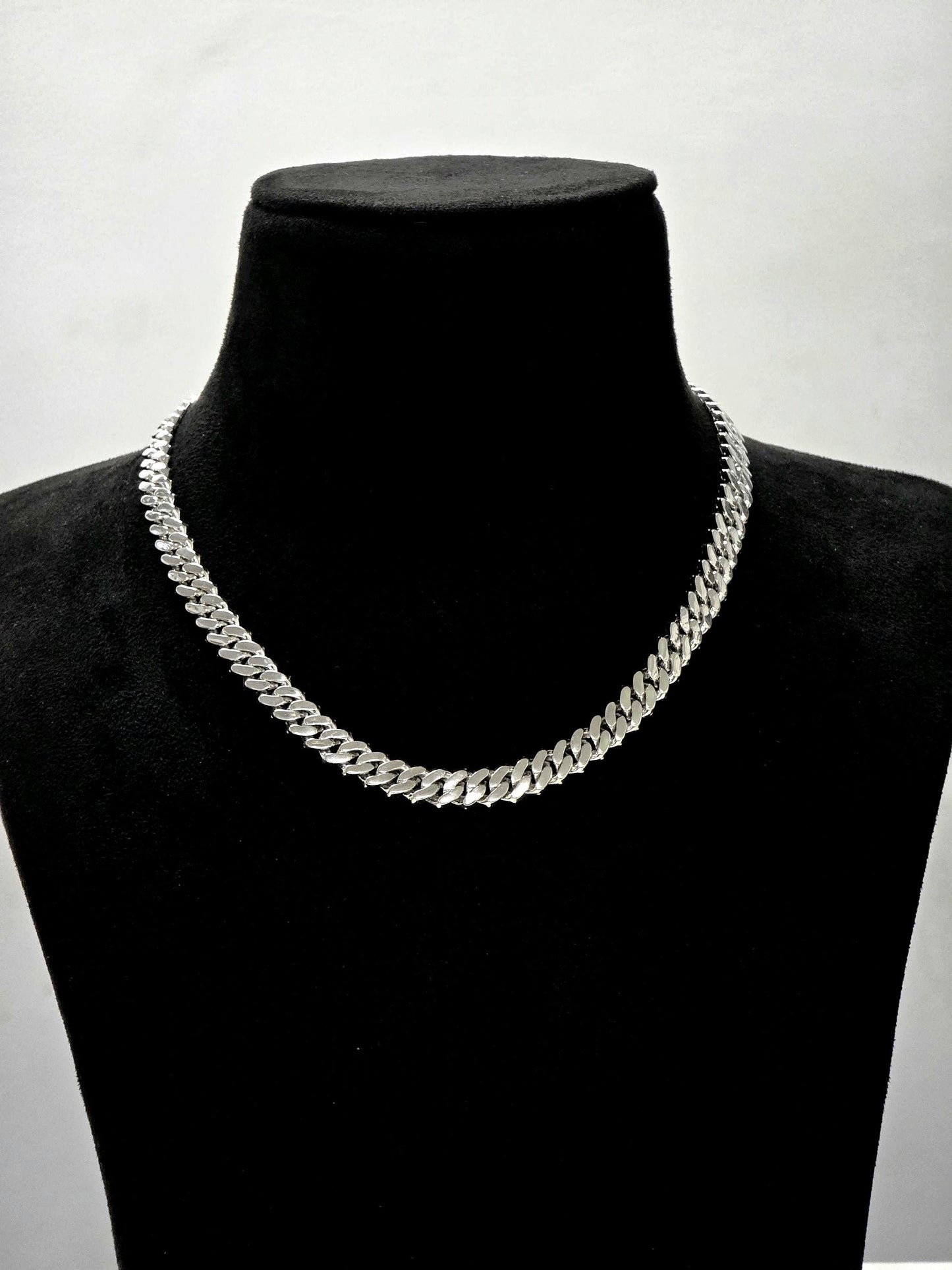 10mm Prong Cuban Link Chain, Custom Mixed-cut Designer Clasp, D Color VVS1 Moissanite, 925 Sterling Silver, Gold Plated, 16-30 Inch