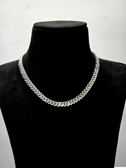 10mm Prong Cuban Link Chain, Custom Mixed-cut Designer Clasp, D Color VVS1 Moissanite, 925 Sterling Silver, Gold Plated, 16-30 Inch