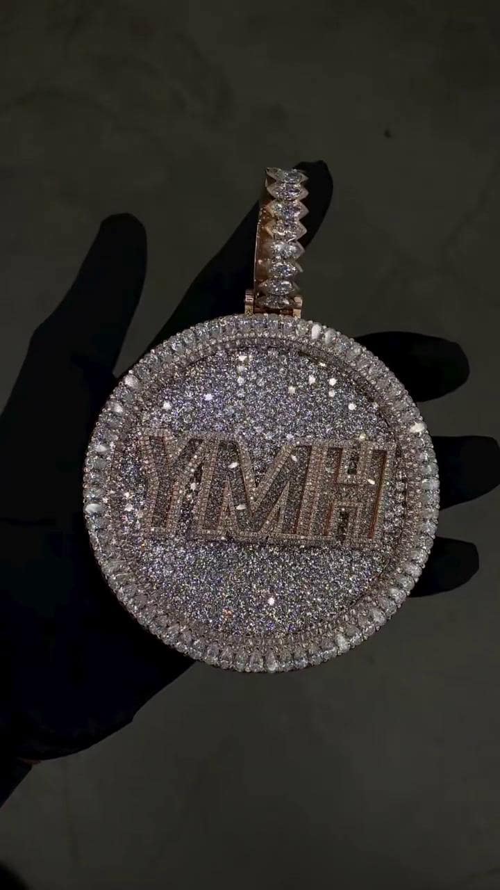 Large Heavy Custom Moissanite Pendant for Men, Hip Hop Iced Out Jewelry, D Color VVS1, 925 Silver, Passes Diamond Tester