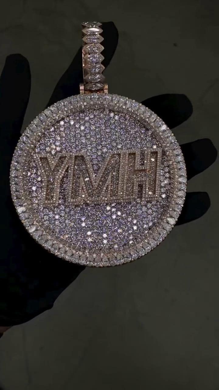 Large Heavy Custom Moissanite Pendant for Men, Hip Hop Iced Out Jewelry, D Color VVS1, 925 Silver, Passes Diamond Tester