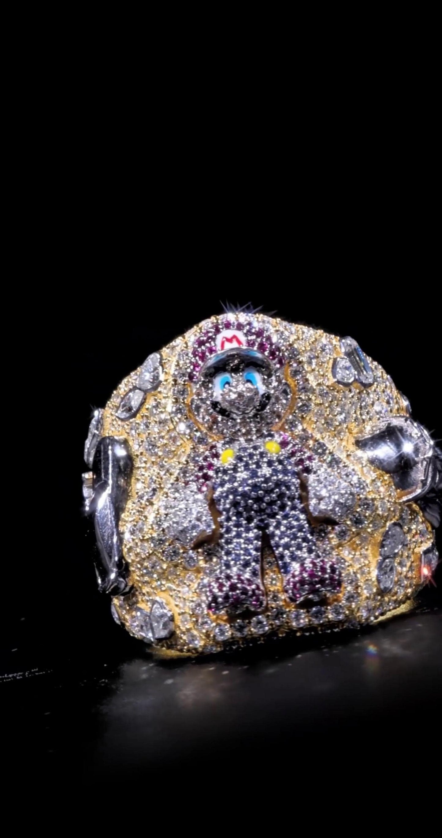 Custom Moissanite Video Game Character Ring, Iced Out 925 Silver Statement Ring, Personalized Hip Hop Jewelry Gift